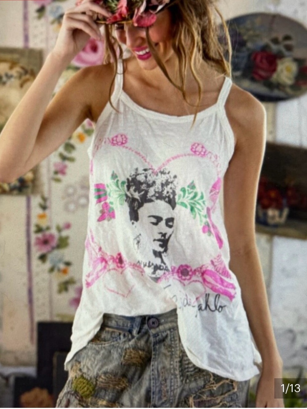Magnolia Pearl Frida Corazon Tank Top OSFM